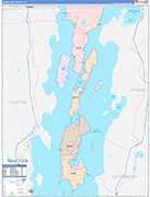 Grand Isle County Wall Map Color Cast Style